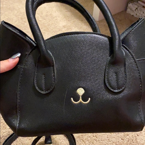 black cat small bag with attachable strap - Picture 2 of 4